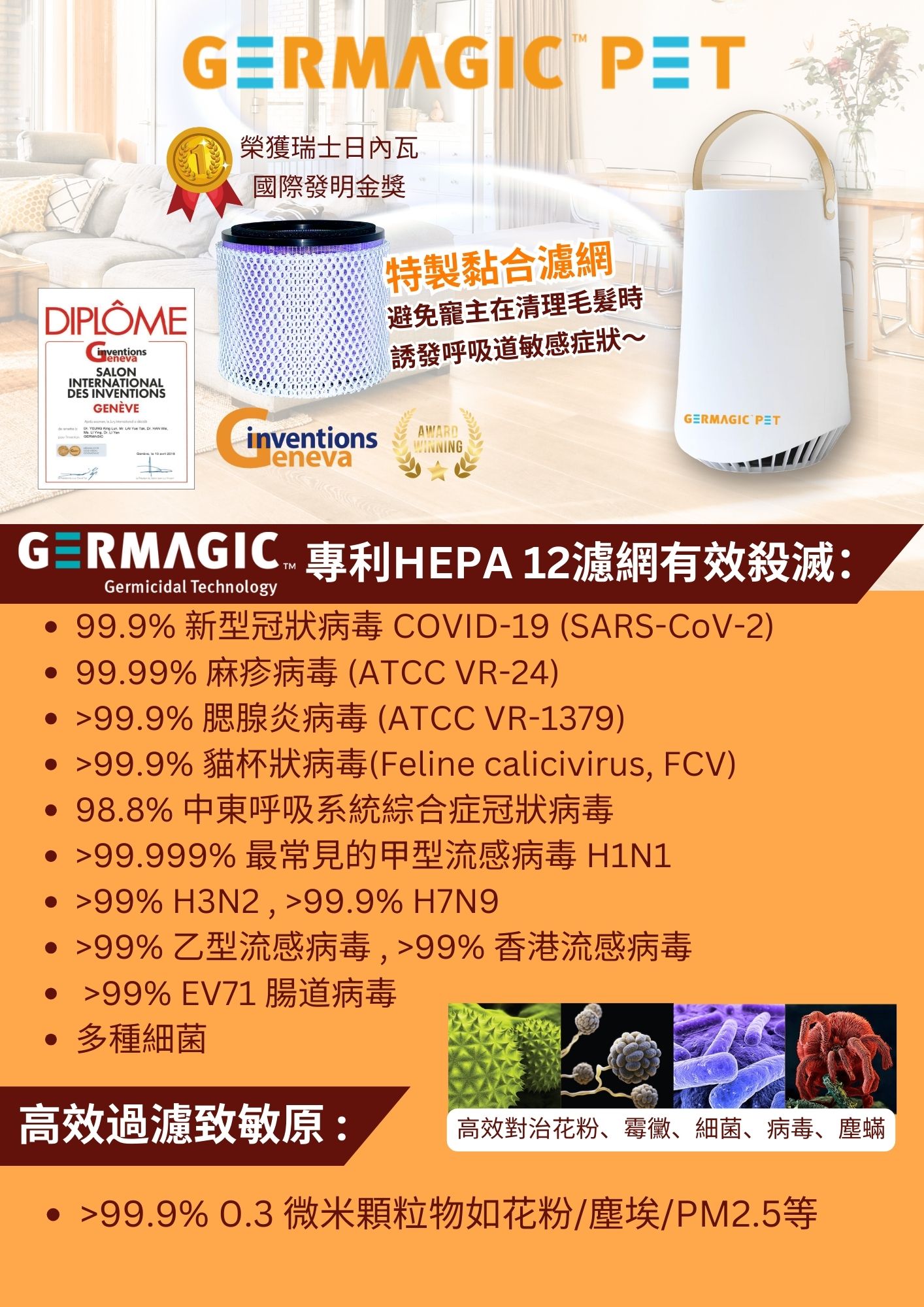 Germagic Pet 寵物專用：特製吸毛濾網 (4pcs)